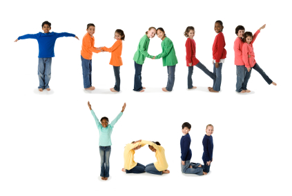 Kids spelling out Thank You